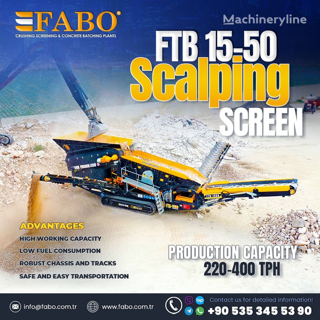new FABO FTB 15-50 MOBILE SCALPING SCREEN  mobile crushing plant